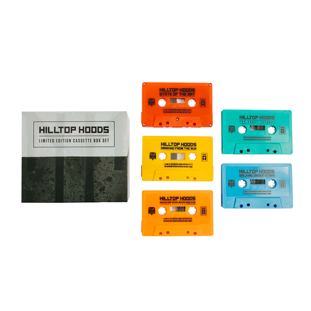 HIlltop Hoods Cassette Box Set Flat Lay